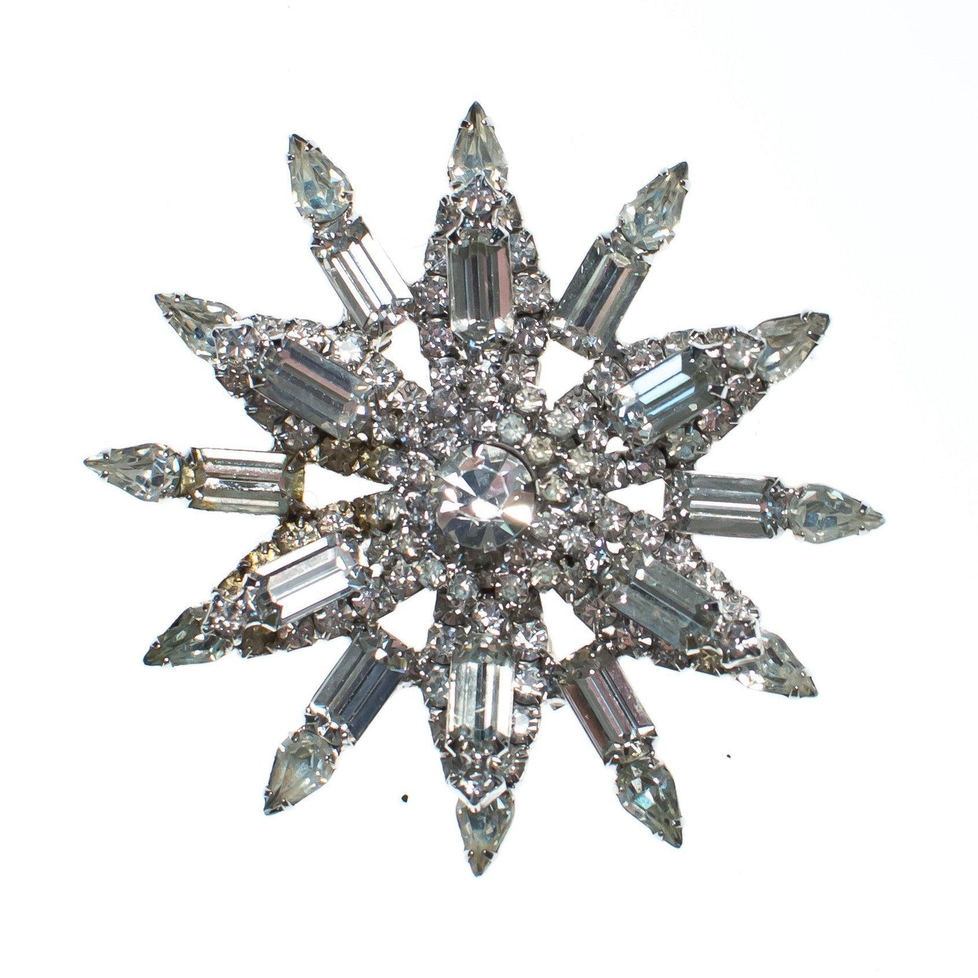 Vintage Art Deco Huge Diamante Crystal Star Brooch