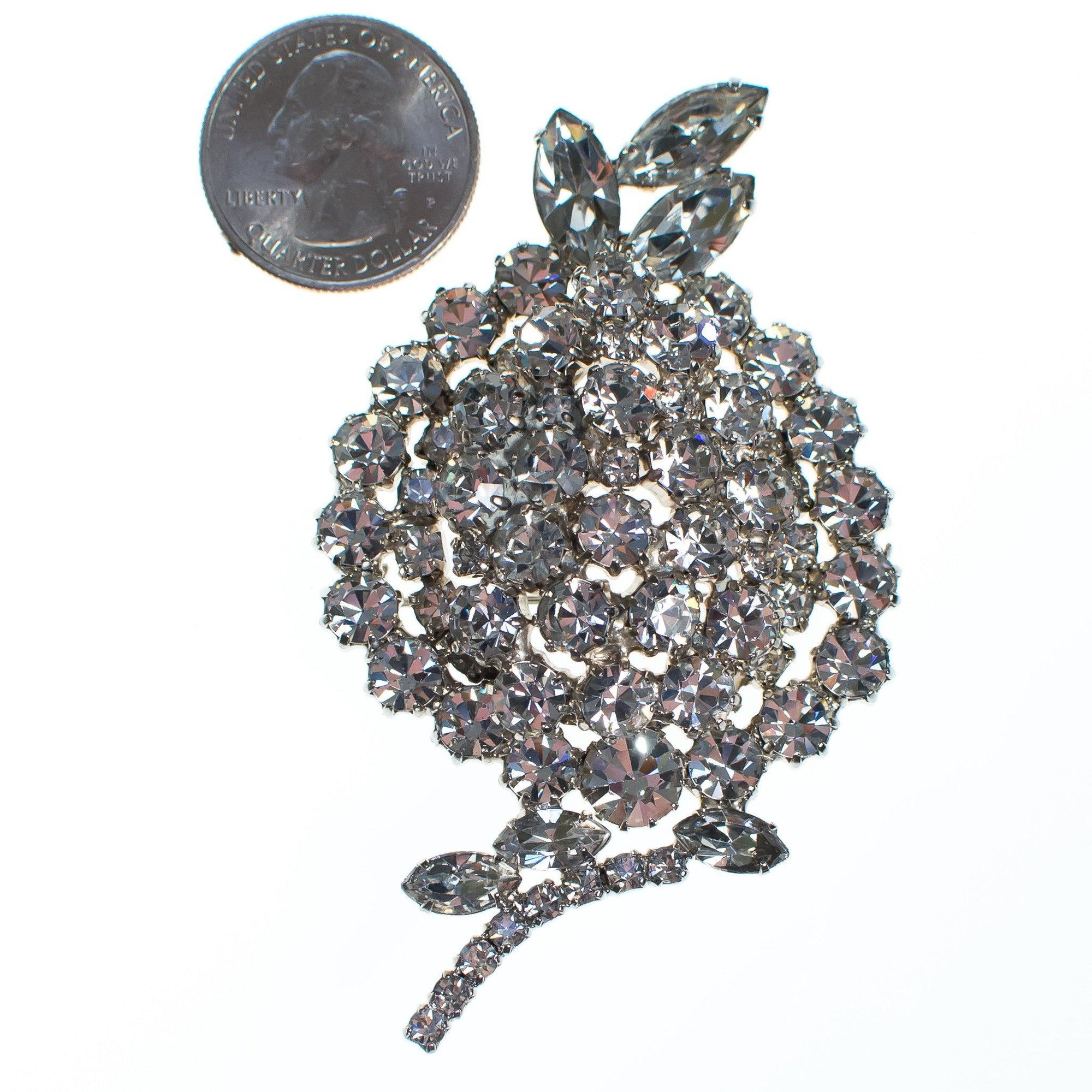 Vintage Huge Art Deco Diamante Rhinestone Cluster Brooch by 1950s - Vintage Meet Modern Vintage Jewelry - Chicago, Illinois - #oldhollywoodglamour #vintagemeetmodern #designervintage #jewelrybox #antiquejewelry #vintagejewelry