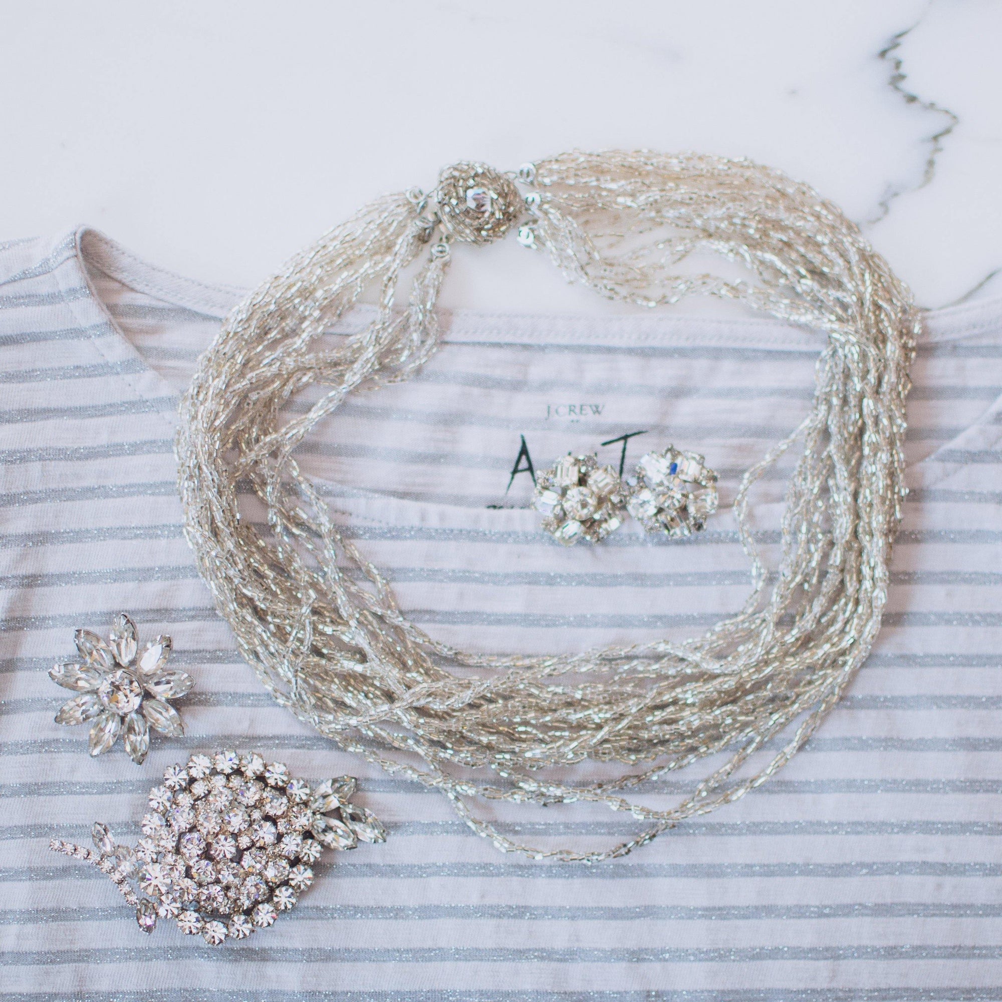 Vintage 1950s Weiss Diamante Rhinestone Crystal Flower Earrings by Weiss - Vintage Meet Modern Vintage Jewelry - Chicago, Illinois - #oldhollywoodglamour #vintagemeetmodern #designervintage #jewelrybox #antiquejewelry #vintagejewelry