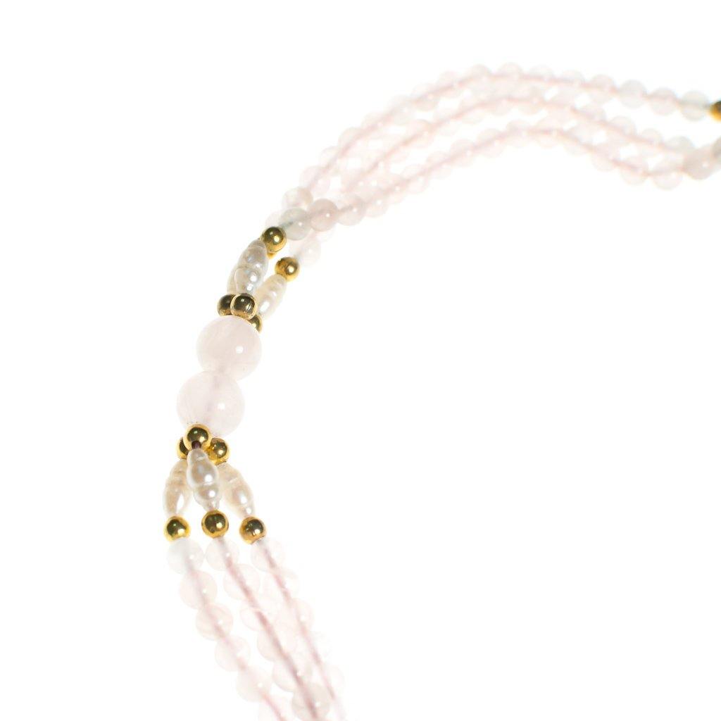 Vintage Genuine Rose Quartz Beaded Necklace with Carved Rose Quartz Bird by Rose Quartz - Vintage Meet Modern Vintage Jewelry - Chicago, Illinois - #oldhollywoodglamour #vintagemeetmodern #designervintage #jewelrybox #antiquejewelry #vintagejewelry
