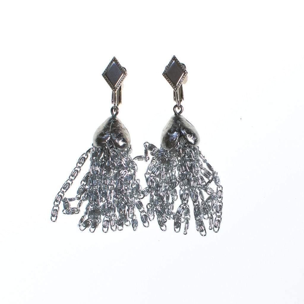 Vintage Sarah Coventry Silver Tassel Earrings by Sarah Coventry - Vintage Meet Modern Vintage Jewelry - Chicago, Illinois - #oldhollywoodglamour #vintagemeetmodern #designervintage #jewelrybox #antiquejewelry #vintagejewelry