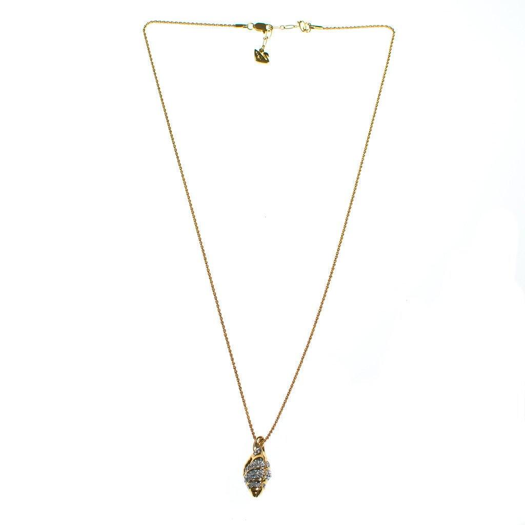 Vintage Swarovski Gold Shell Pendant Necklace
