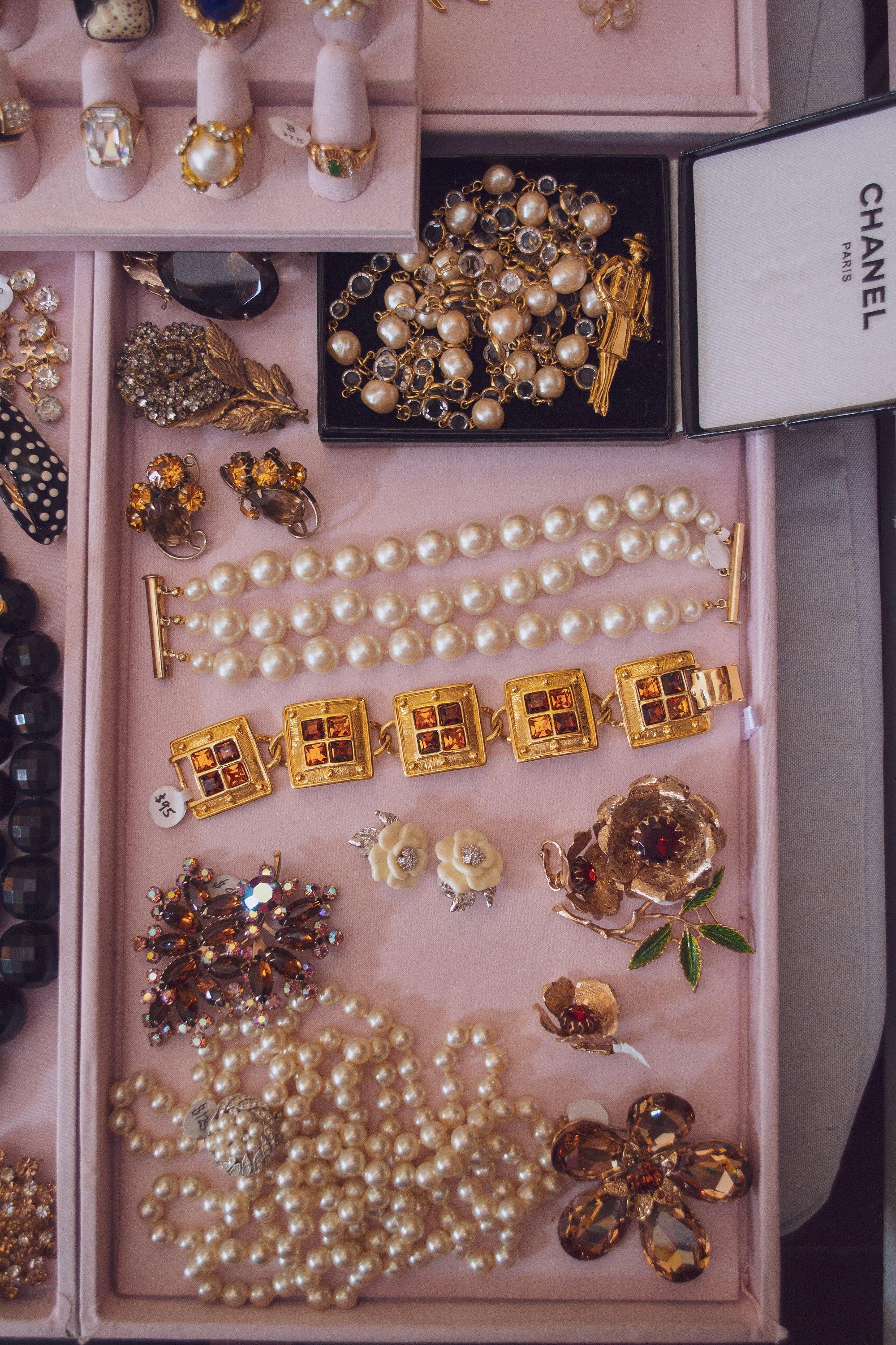 Vintage Napier Square Link Bracelet with Amber and Smokey Topaz Crystals by Napier - Vintage Meet Modern Vintage Jewelry - Chicago, Illinois - #oldhollywoodglamour #vintagemeetmodern #designervintage #jewelrybox #antiquejewelry #vintagejewelry