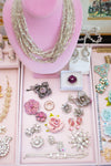 Vintage Pink Rhinestone Flower Brooch by 1990s - Vintage Meet Modern Vintage Jewelry - Chicago, Illinois - #oldhollywoodglamour #vintagemeetmodern #designervintage #jewelrybox #antiquejewelry #vintagejewelry