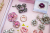Vintage Pearl and Pink Rhinestone Circle Brooch by 1950s - Vintage Meet Modern Vintage Jewelry - Chicago, Illinois - #oldhollywoodglamour #vintagemeetmodern #designervintage #jewelrybox #antiquejewelry #vintagejewelry