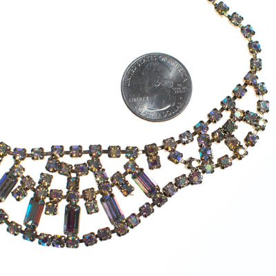 Vintage Aurora Borealis Iridescent Crystal Necklace by 1950s - Vintage Meet Modern Vintage Jewelry - Chicago, Illinois - #oldhollywoodglamour #vintagemeetmodern #designervintage #jewelrybox #antiquejewelry #vintagejewelry