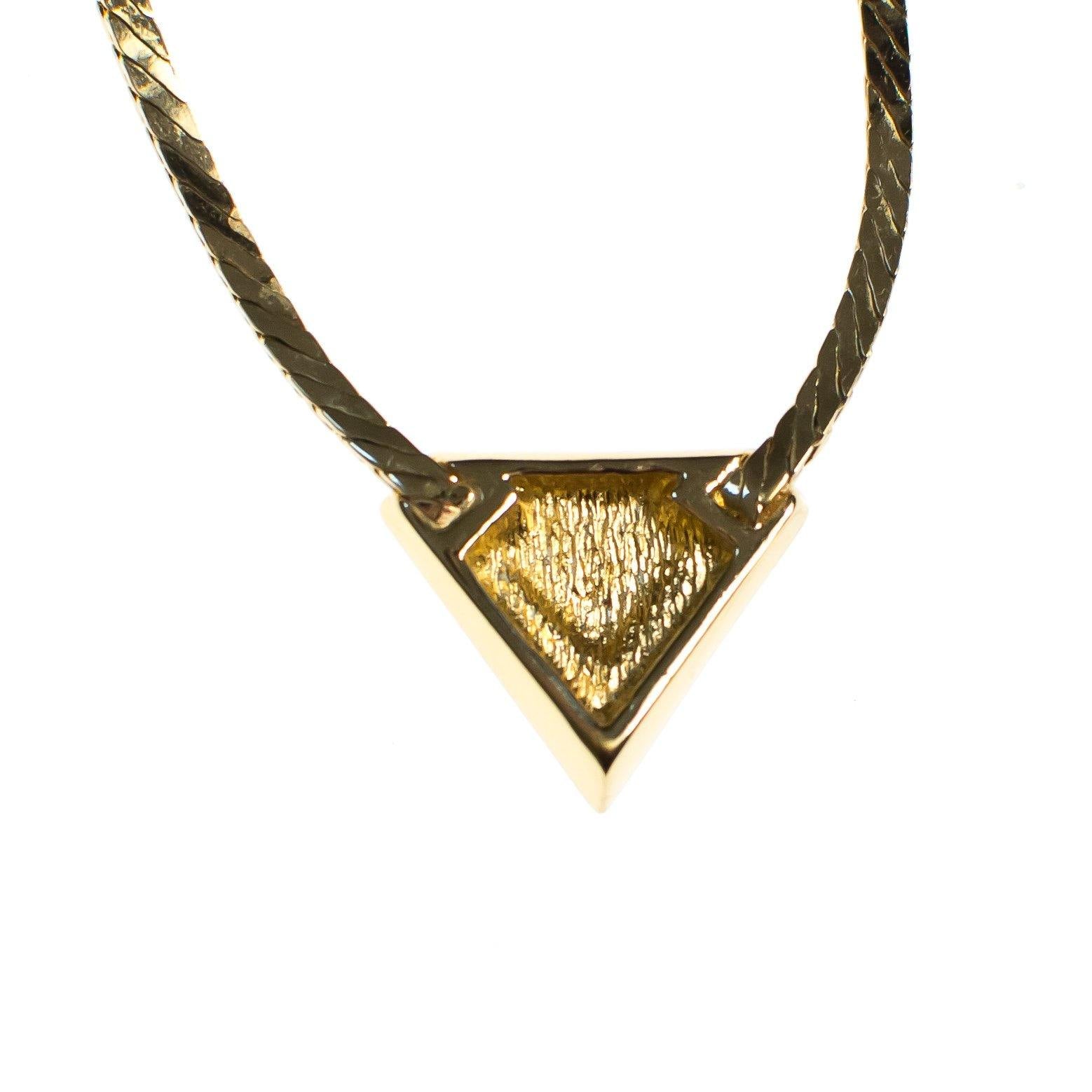 Vintage 1980s Christian Dior Modernist Black Geometric Pendant with Diamante Crystals by Christian Dior - Vintage Meet Modern Vintage Jewelry - Chicago, Illinois - #oldhollywoodglamour #vintagemeetmodern #designervintage #jewelrybox #antiquejewelry #vintagejewelry