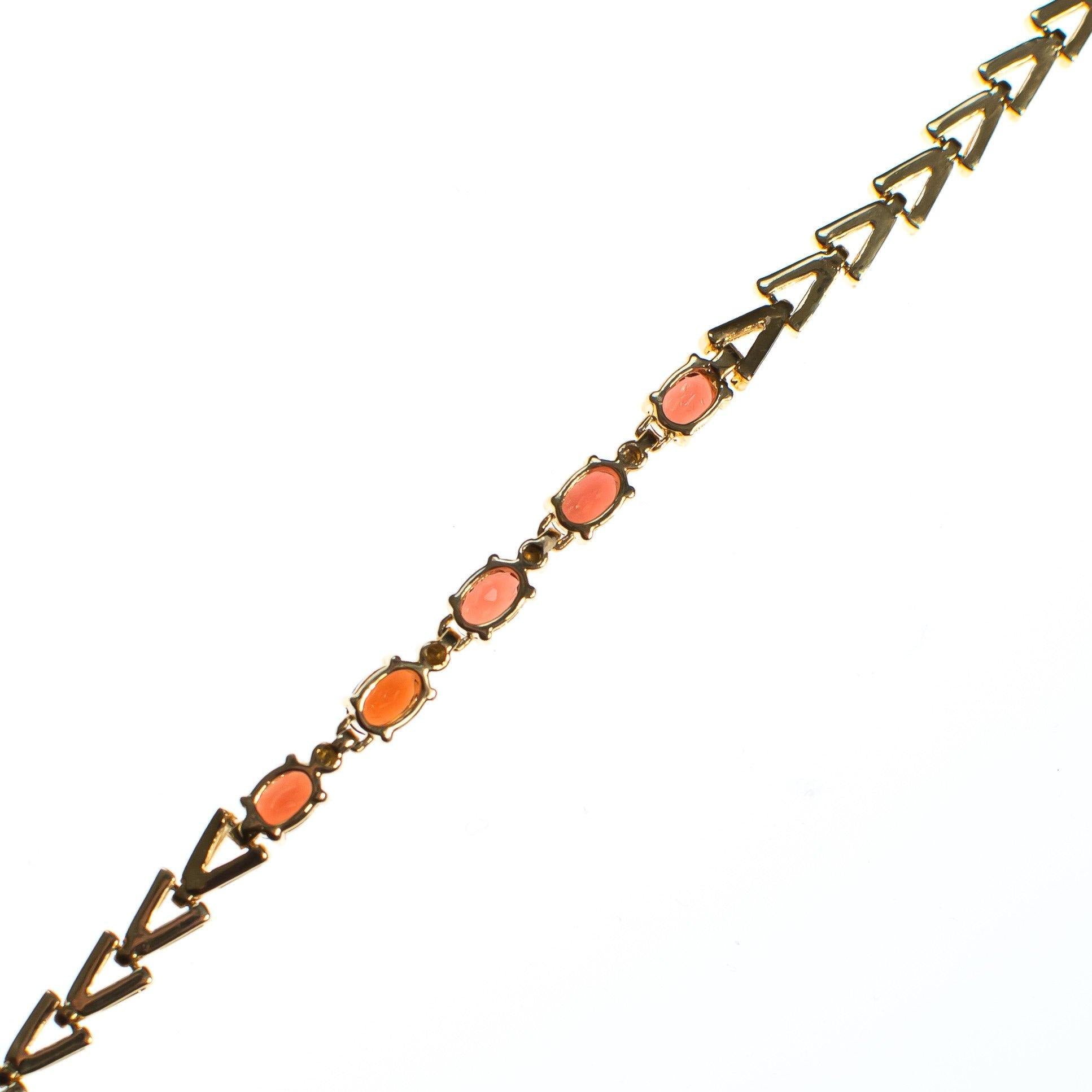 Vintage Garnet Bracelet Set in 18kt Gold Over Sterling Silver by 1980s - Vintage Meet Modern Vintage Jewelry - Chicago, Illinois - #oldhollywoodglamour #vintagemeetmodern #designervintage #jewelrybox #antiquejewelry #vintagejewelry