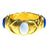 Vintage Karl Lagerfeld Couture Brushed Gold Bangle with White and Lapis Blue Glass Cabochons