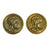 Vintage 1980s Roman Coin Earrings, Gold Tone Setting, Clip-on