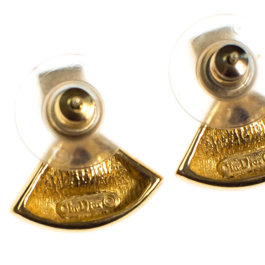 Vintage Christian Dior Petite Earrings with Black Enamel and Diamante Rhinestones by Christian Dior - Vintage Meet Modern Vintage Jewelry - Chicago, Illinois - #oldhollywoodglamour #vintagemeetmodern #designervintage #jewelrybox #antiquejewelry #vintagejewelry