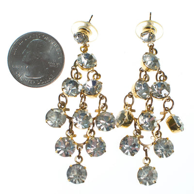 Vintage Retro Diamante Waterfall Statement Earrings by 1980s - Vintage Meet Modern Vintage Jewelry - Chicago, Illinois - #oldhollywoodglamour #vintagemeetmodern #designervintage #jewelrybox #antiquejewelry #vintagejewelry