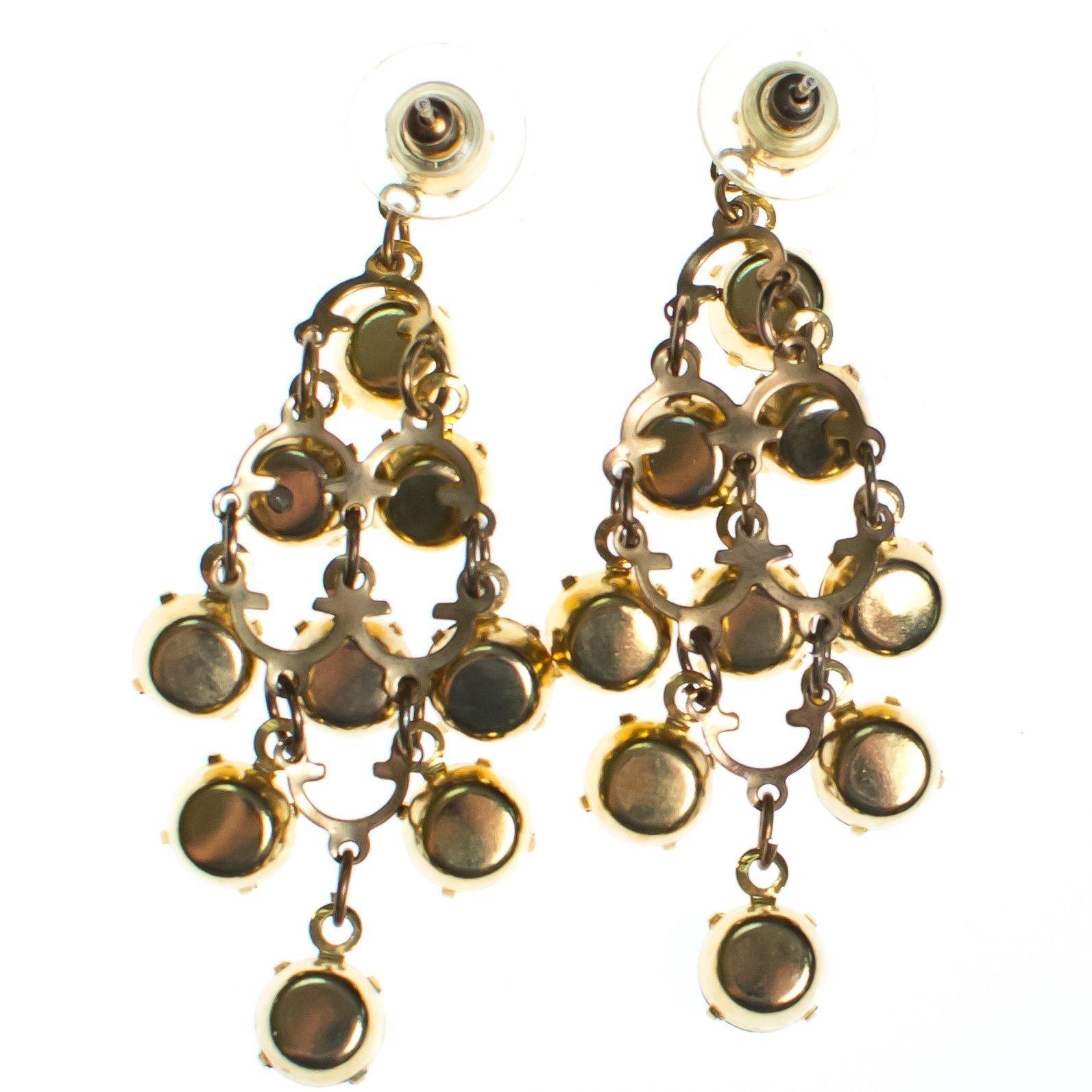 Vintage Retro Diamante Waterfall Statement Earrings by 1980s - Vintage Meet Modern Vintage Jewelry - Chicago, Illinois - #oldhollywoodglamour #vintagemeetmodern #designervintage #jewelrybox #antiquejewelry #vintagejewelry