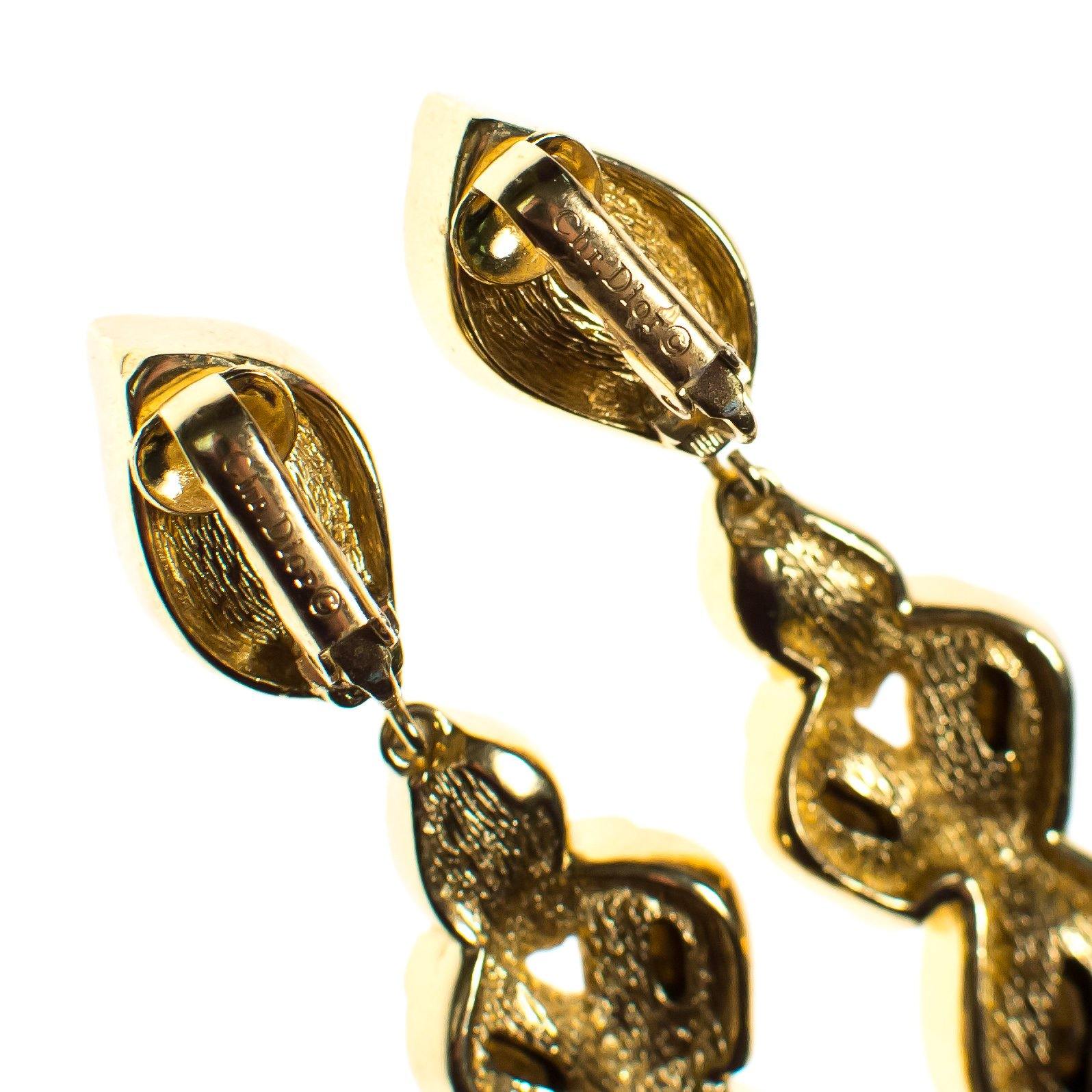 Vintage Christian Dior Diamante Crystal Drop Statement Earrings by Christian Dior - Vintage Meet Modern Vintage Jewelry - Chicago, Illinois - #oldhollywoodglamour #vintagemeetmodern #designervintage #jewelrybox #antiquejewelry #vintagejewelry