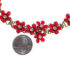 Vintage 1950s Red Daisy with Rhinestones Thermoset Choker Necklace by 1950s - Vintage Meet Modern Vintage Jewelry - Chicago, Illinois - #oldhollywoodglamour #vintagemeetmodern #designervintage #jewelrybox #antiquejewelry #vintagejewelry