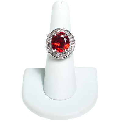 Vintage Art Deco Style Ruby Red and Crystal Statement Ring by Art Deco Style - Vintage Meet Modern Vintage Jewelry - Chicago, Illinois - #oldhollywoodglamour #vintagemeetmodern #designervintage #jewelrybox #antiquejewelry #vintagejewelry