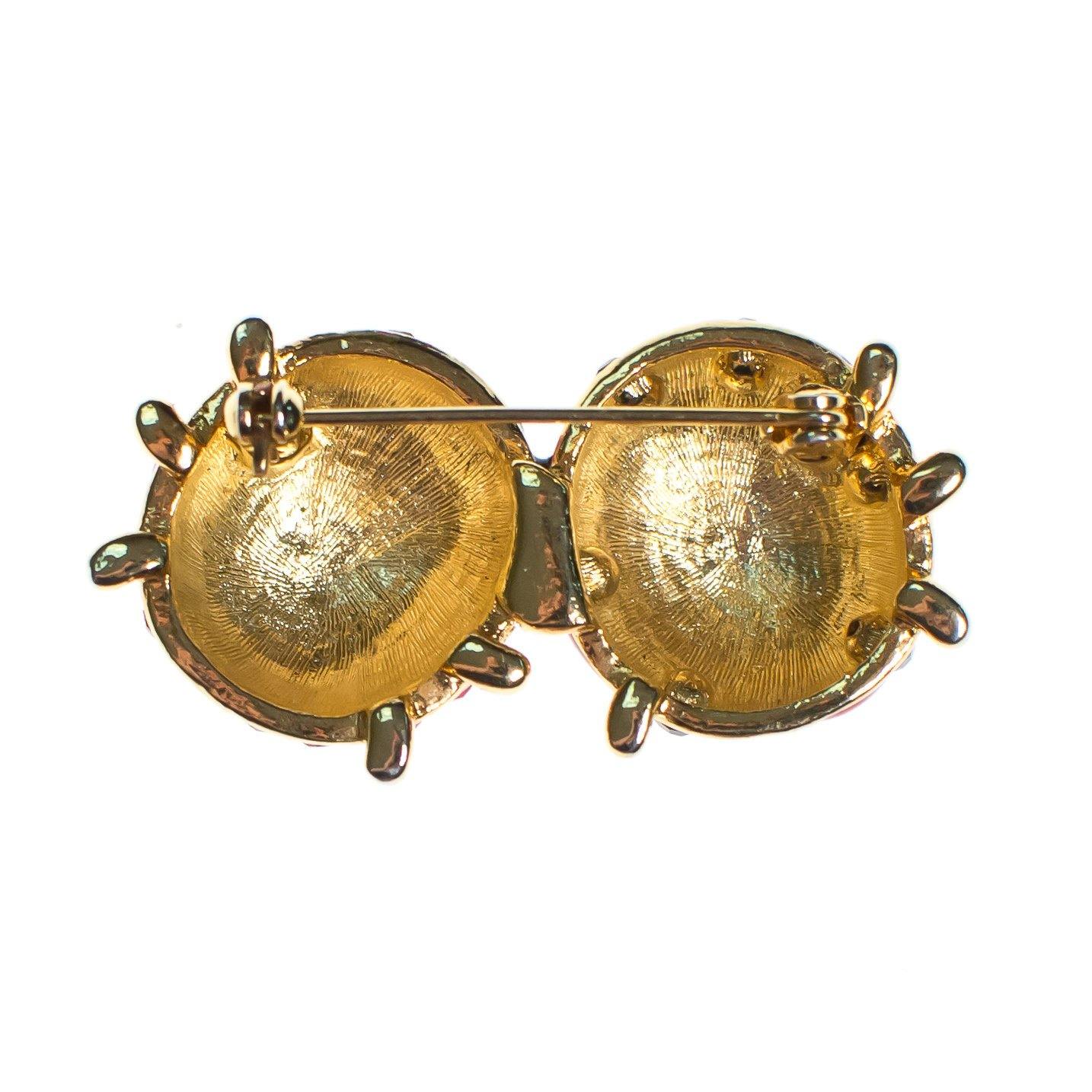 Vintage Ladybug Brooch, Black, Green and Red Rhinestones, Brooches and Pins by 1980s - Vintage Meet Modern Vintage Jewelry - Chicago, Illinois - #oldhollywoodglamour #vintagemeetmodern #designervintage #jewelrybox #antiquejewelry #vintagejewelry