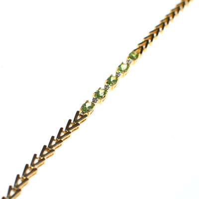 Vintage Peridot Tennis Bracelet 18kt Gold Over Sterling Silver by Peridot - Vintage Meet Modern Vintage Jewelry - Chicago, Illinois - #oldhollywoodglamour #vintagemeetmodern #designervintage #jewelrybox #antiquejewelry #vintagejewelry