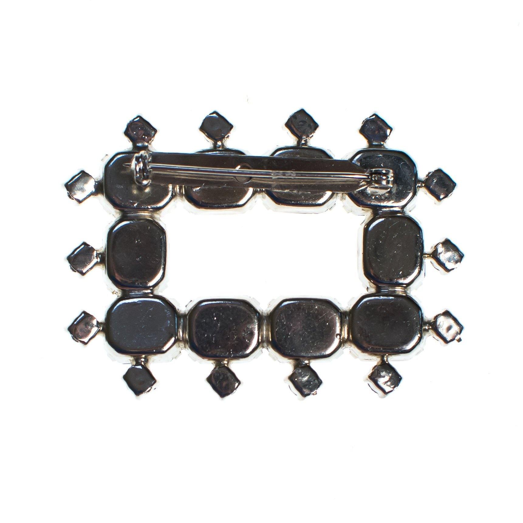 Vintage Art Deco Light Blue Rhinestone Brooch by 1940s - Vintage Meet Modern Vintage Jewelry - Chicago, Illinois - #oldhollywoodglamour #vintagemeetmodern #designervintage #jewelrybox #antiquejewelry #vintagejewelry