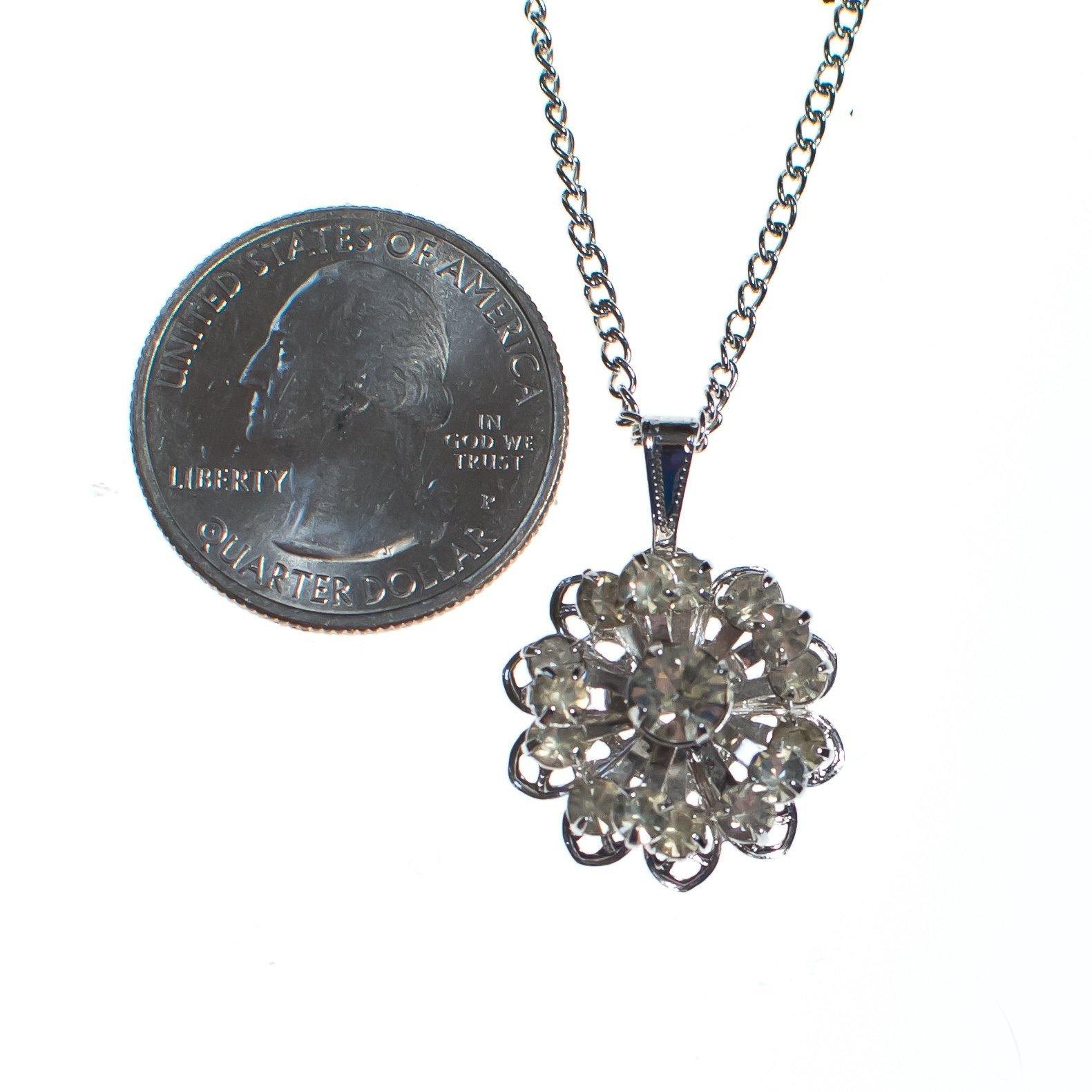 Vintage Sarah Coventry Petite Diamante Rhinestone Starburst Pendant Necklace by Sarah Coventry - Vintage Meet Modern Vintage Jewelry - Chicago, Illinois - #oldhollywoodglamour #vintagemeetmodern #designervintage #jewelrybox #antiquejewelry #vintagejewelry