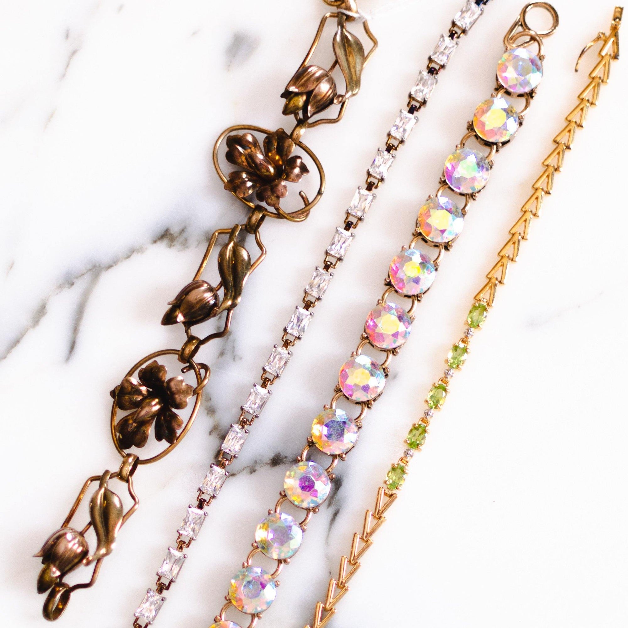 Vintage Peridot Tennis Bracelet 18kt Gold Over Sterling Silver by Peridot - Vintage Meet Modern Vintage Jewelry - Chicago, Illinois - #oldhollywoodglamour #vintagemeetmodern #designervintage #jewelrybox #antiquejewelry #vintagejewelry