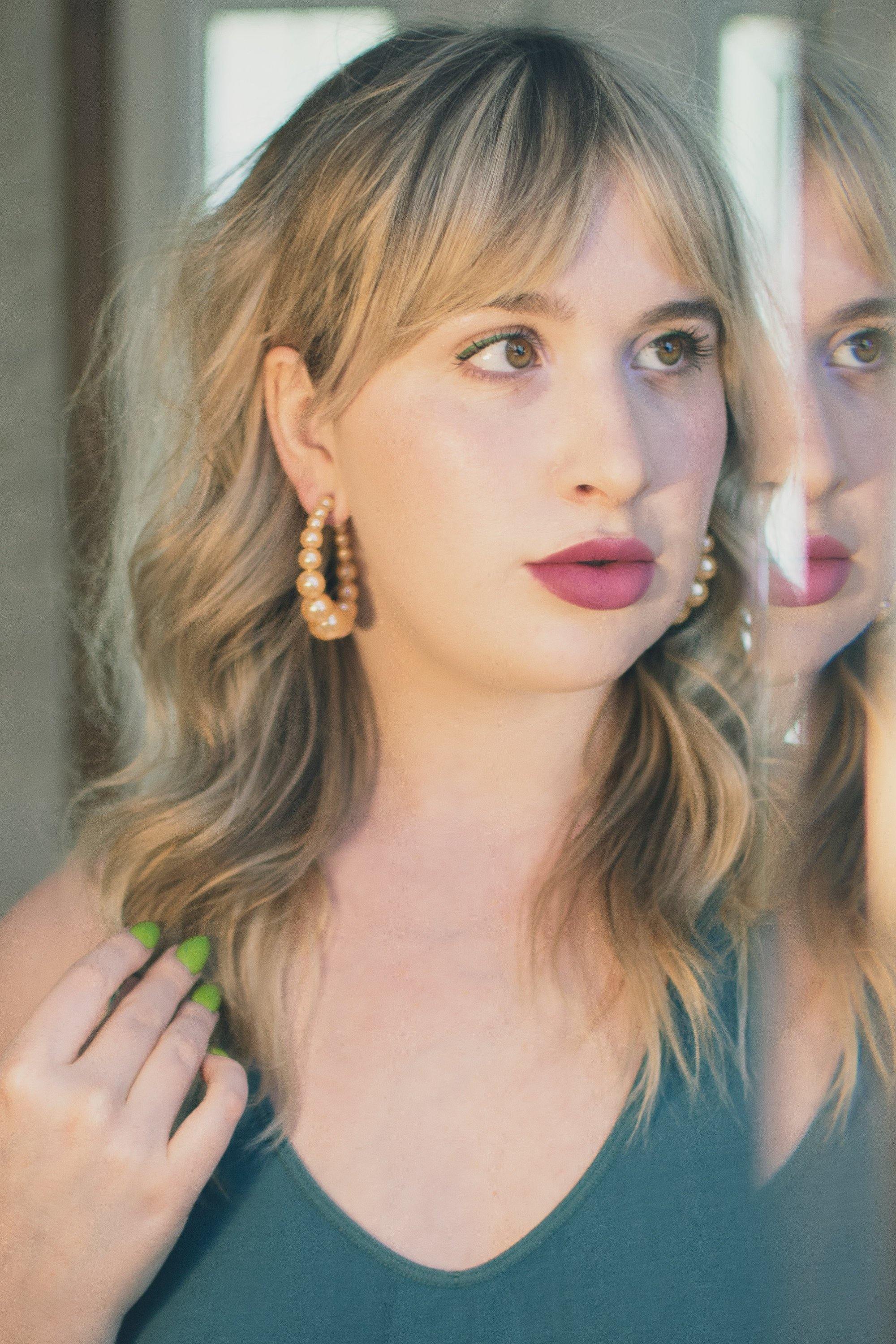 Vintage Peach Pearl Large Hoop Earrings by 1980s - Vintage Meet Modern Vintage Jewelry - Chicago, Illinois - #oldhollywoodglamour #vintagemeetmodern #designervintage #jewelrybox #antiquejewelry #vintagejewelry