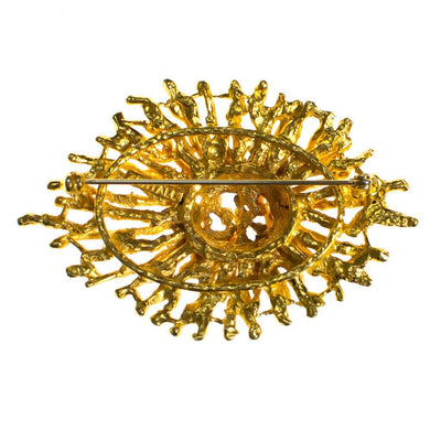 Vintage Zentall Gold Brutalist Modern Brooch with Pearls by Zentall - Vintage Meet Modern Vintage Jewelry - Chicago, Illinois - #oldhollywoodglamour #vintagemeetmodern #designervintage #jewelrybox #antiquejewelry #vintagejewelry