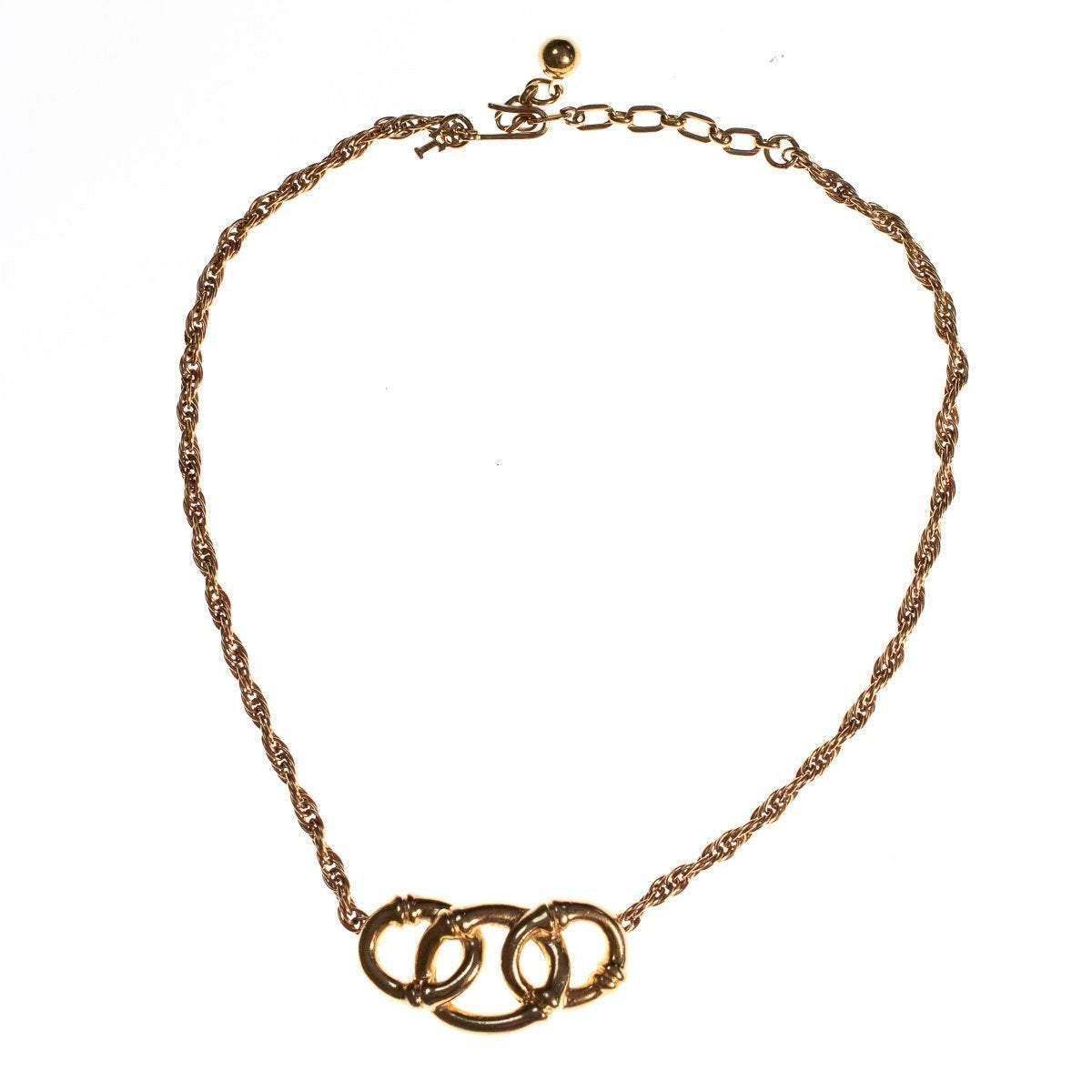 Vintage 1960s Crown Trifari Bamboo Necklace by Crown Trifari - Vintage Meet Modern Vintage Jewelry - Chicago, Illinois - #oldhollywoodglamour #vintagemeetmodern #designervintage #jewelrybox #antiquejewelry #vintagejewelry