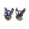 Vintage 1950s Blue Enamel Flower Earrings with Diamante Detailing by 1950s - Vintage Meet Modern Vintage Jewelry - Chicago, Illinois - #oldhollywoodglamour #vintagemeetmodern #designervintage #jewelrybox #antiquejewelry #vintagejewelry