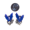 Vintage 1950s Blue Enamel Flower Earrings with Diamante Detailing by 1950s - Vintage Meet Modern Vintage Jewelry - Chicago, Illinois - #oldhollywoodglamour #vintagemeetmodern #designervintage #jewelrybox #antiquejewelry #vintagejewelry