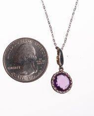 Vintage Minimalist Art Deco Amethyst Pendant Necklace by Art Deco - Vintage Meet Modern Vintage Jewelry - Chicago, Illinois - #oldhollywoodglamour #vintagemeetmodern #designervintage #jewelrybox #antiquejewelry #vintagejewelry