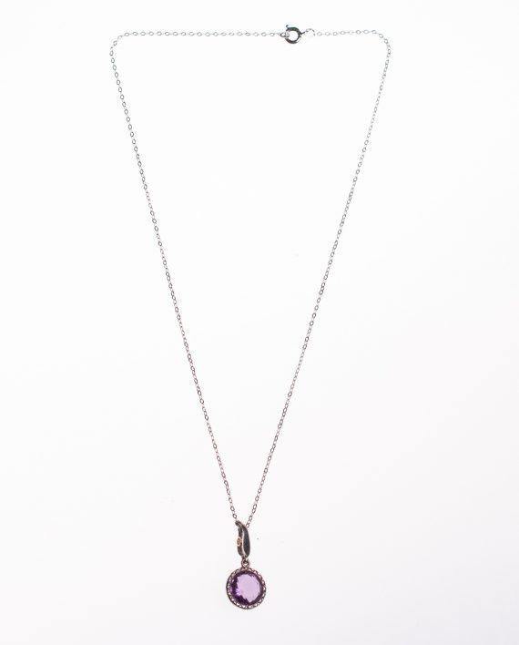 Vintage Minimalist Art Deco Amethyst Pendant Necklace by Art Deco - Vintage Meet Modern Vintage Jewelry - Chicago, Illinois - #oldhollywoodglamour #vintagemeetmodern #designervintage #jewelrybox #antiquejewelry #vintagejewelry