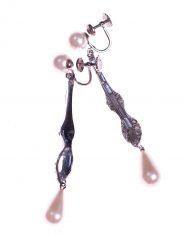 Vintage Art Deco Style Marvella Pearl and Diamante Teardrop Earrings by Marvella - Vintage Meet Modern Vintage Jewelry - Chicago, Illinois - #oldhollywoodglamour #vintagemeetmodern #designervintage #jewelrybox #antiquejewelry #vintagejewelry