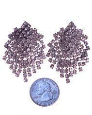 Vintage Art Deco Style Fringe Rhinestone Statement Earrings by 1970s - Vintage Meet Modern Vintage Jewelry - Chicago, Illinois - #oldhollywoodglamour #vintagemeetmodern #designervintage #jewelrybox #antiquejewelry #vintagejewelry