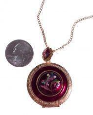 Vintage 1950s Florenza Necklace with Working Red Enamel Locket by Florenza - Vintage Meet Modern Vintage Jewelry - Chicago, Illinois - #oldhollywoodglamour #vintagemeetmodern #designervintage #jewelrybox #antiquejewelry #vintagejewelry