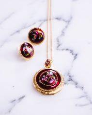 Vintage 1950s Florenza Necklace with Working Red Enamel Locket by Florenza - Vintage Meet Modern Vintage Jewelry - Chicago, Illinois - #oldhollywoodglamour #vintagemeetmodern #designervintage #jewelrybox #antiquejewelry #vintagejewelry