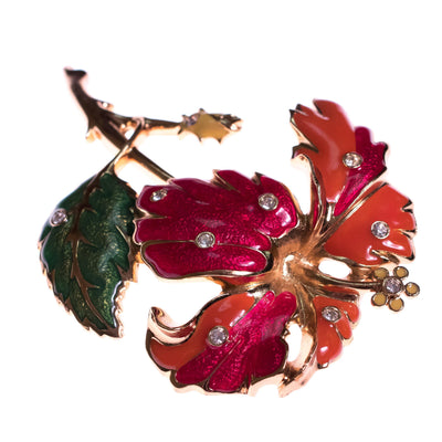 Vintage Hibiscus Flower Brooch Signed Jose Barerra for Avon by Avon - Vintage Meet Modern Vintage Jewelry - Chicago, Illinois - #oldhollywoodglamour #vintagemeetmodern #designervintage #jewelrybox #antiquejewelry #vintagejewelry
