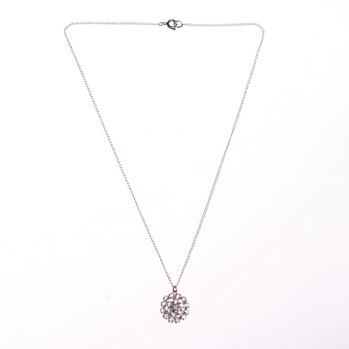 Vintage 1920s Art Deco Diamante Necklace with Bezel Set Crystals