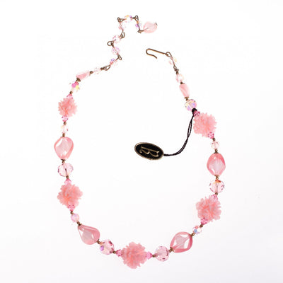 Vintage Regency Pink Crystal and Lucite Necklace by Regency - Vintage Meet Modern Vintage Jewelry - Chicago, Illinois - #oldhollywoodglamour #vintagemeetmodern #designervintage #jewelrybox #antiquejewelry #vintagejewelry