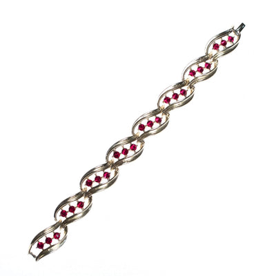 Vintage Lisner Red Rhinestone Bracelet by Lisner - Vintage Meet Modern Vintage Jewelry - Chicago, Illinois - #oldhollywoodglamour #vintagemeetmodern #designervintage #jewelrybox #antiquejewelry #vintagejewelry