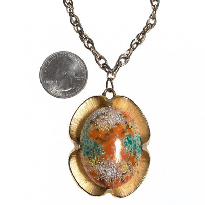 Vintage Judy Lee Sparkling Green Orange White Easter Egg Pendant Necklace by Judy Lee - Vintage Meet Modern Vintage Jewelry - Chicago, Illinois - #oldhollywoodglamour #vintagemeetmodern #designervintage #jewelrybox #antiquejewelry #vintagejewelry