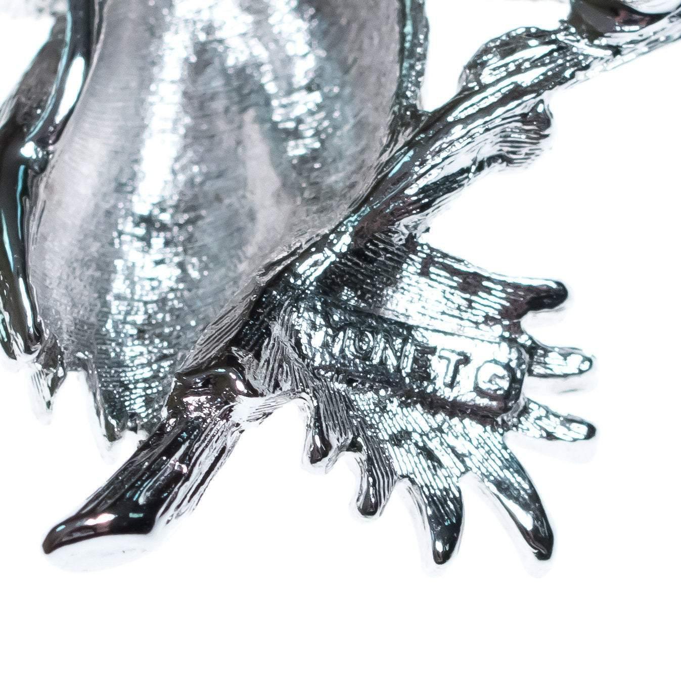 Vintage Silver Monet Owl Brooch with Emerald Crystal Eyes by Monet - Vintage Meet Modern Vintage Jewelry - Chicago, Illinois - #oldhollywoodglamour #vintagemeetmodern #designervintage #jewelrybox #antiquejewelry #vintagejewelry