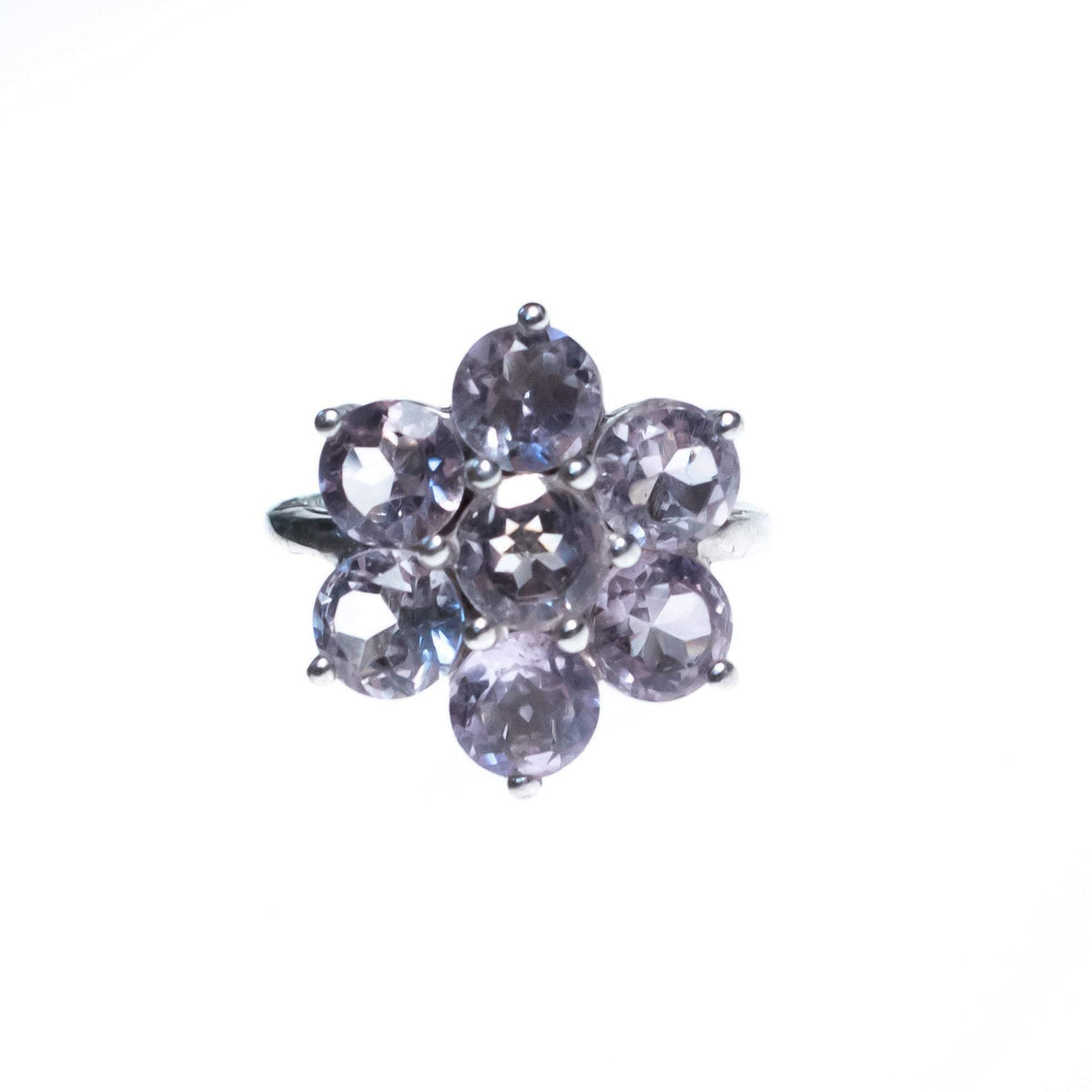 Vintage Pale Amethyst Cluster Flower Ring