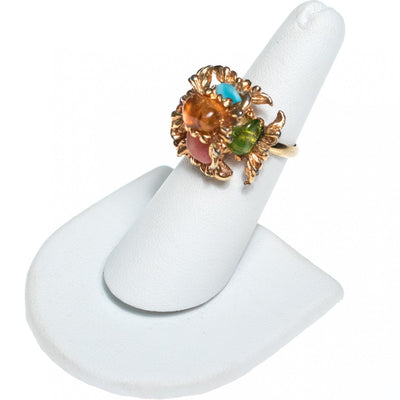 Vintage Judy Lee Colorful Cabochon Statement Ring by Judy Lee - Vintage Meet Modern Vintage Jewelry - Chicago, Illinois - #oldhollywoodglamour #vintagemeetmodern #designervintage #jewelrybox #antiquejewelry #vintagejewelry