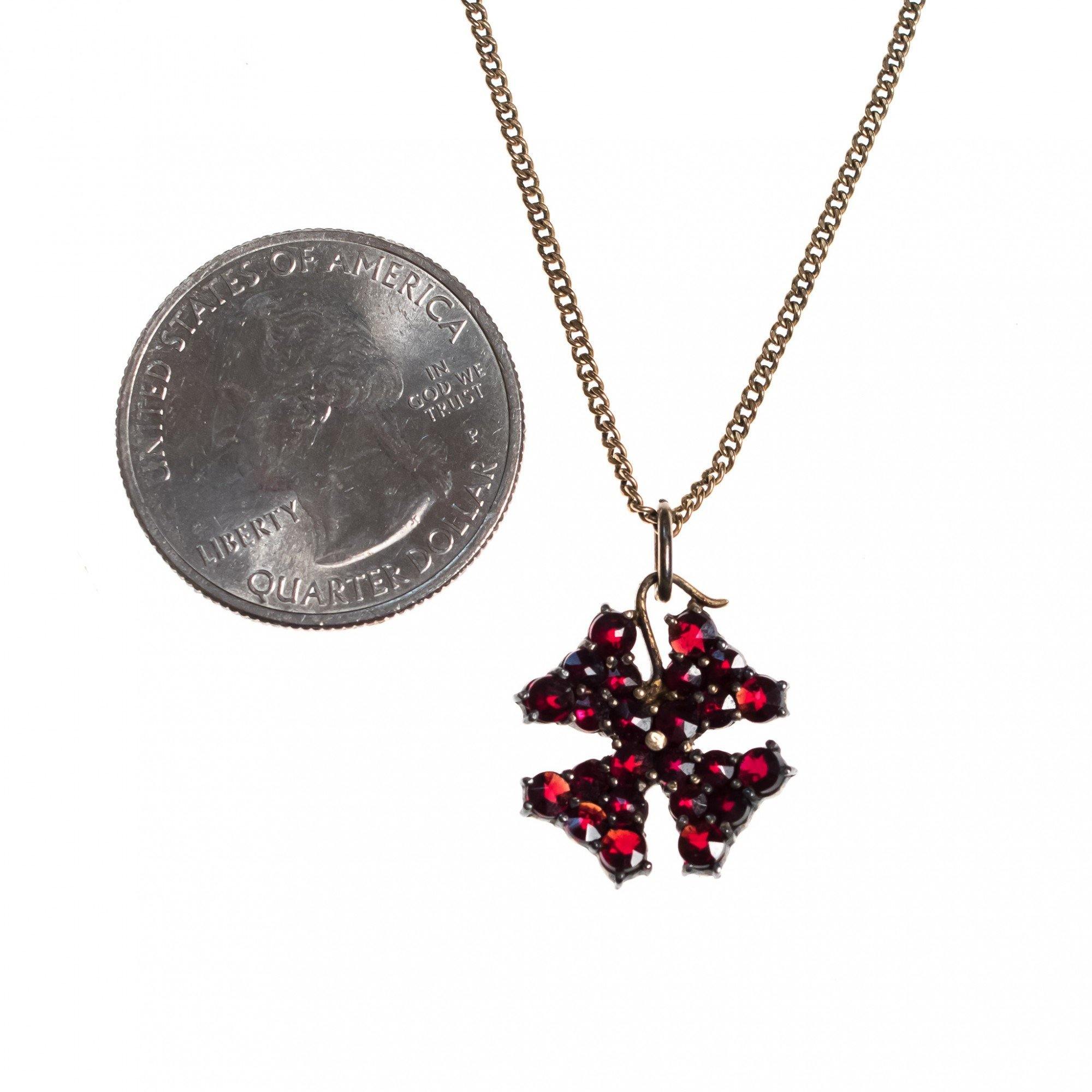 Vintage 1920s 1930s Era Bohemian Garnet Petite Maltese Cross Pendant Necklace by Bohemian Garnet - Vintage Meet Modern Vintage Jewelry - Chicago, Illinois - #oldhollywoodglamour #vintagemeetmodern #designervintage #jewelrybox #antiquejewelry #vintagejewelry