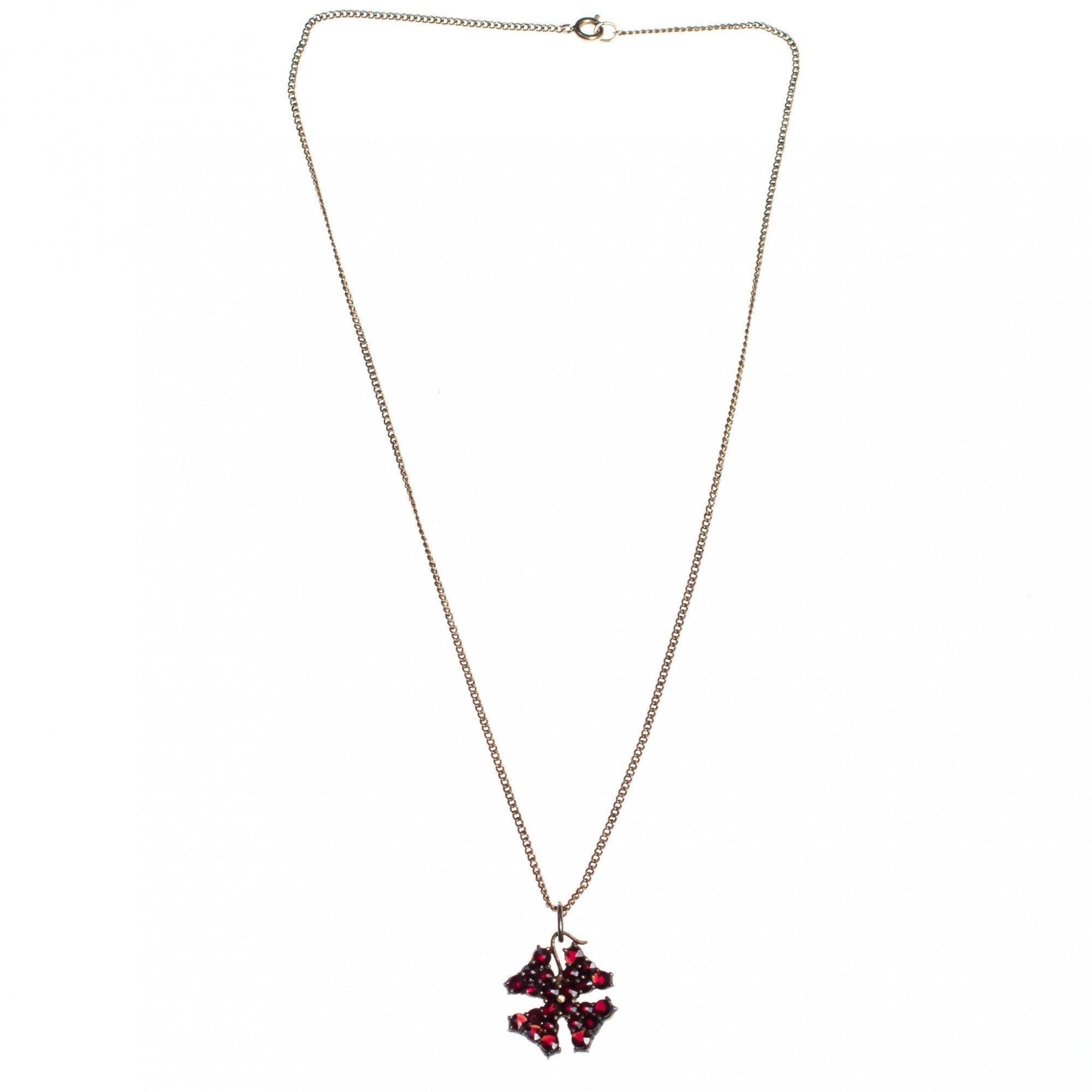 Vintage 1920s 1930s Era Bohemian Garnet Petite Maltese Cross Pendant Necklace by Bohemian Garnet - Vintage Meet Modern Vintage Jewelry - Chicago, Illinois - #oldhollywoodglamour #vintagemeetmodern #designervintage #jewelrybox #antiquejewelry #vintagejewelry