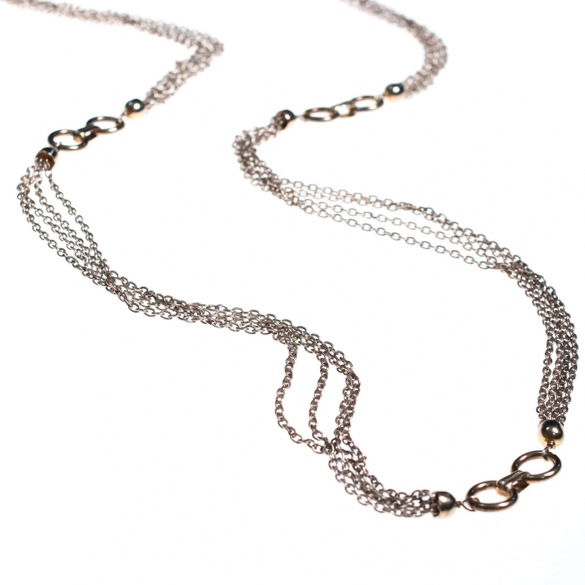 Vintage Sterling Silver Necklace with Gucci Link Details by Milor - Vintage Meet Modern Vintage Jewelry - Chicago, Illinois - #oldhollywoodglamour #vintagemeetmodern #designervintage #jewelrybox #antiquejewelry #vintagejewelry