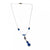 Vintage Art Deco Era Blue Glass Bead Lavalier Necklace