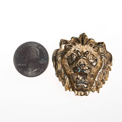 Vintage Accessocraft NYC Gold Lions Head Scarf Clip by Accessocraft NYC - Vintage Meet Modern Vintage Jewelry - Chicago, Illinois - #oldhollywoodglamour #vintagemeetmodern #designervintage #jewelrybox #antiquejewelry #vintagejewelry