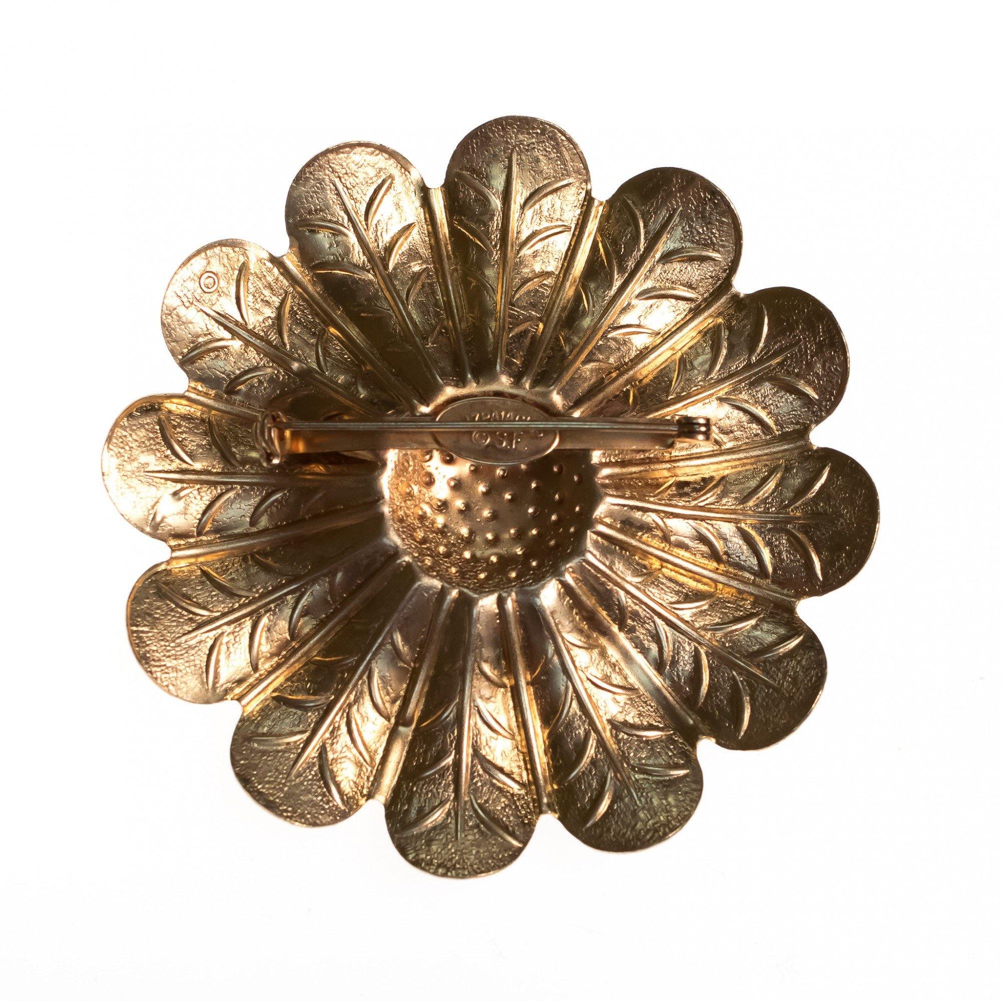Vintage Liz Palacios Lavender Flower Brooch with Aurora Borealis Crystal Center by Liz Palacios - Vintage Meet Modern Vintage Jewelry - Chicago, Illinois - #oldhollywoodglamour #vintagemeetmodern #designervintage #jewelrybox #antiquejewelry #vintagejewelry